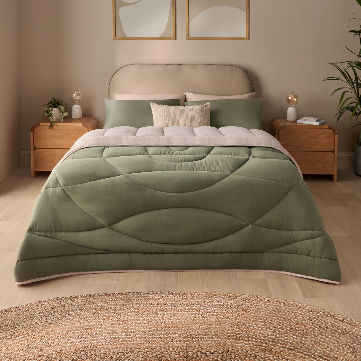 Image of Silentnight Washed Supersoft Coverless Duvet And Pillowcase Set - Blue/Charcoal