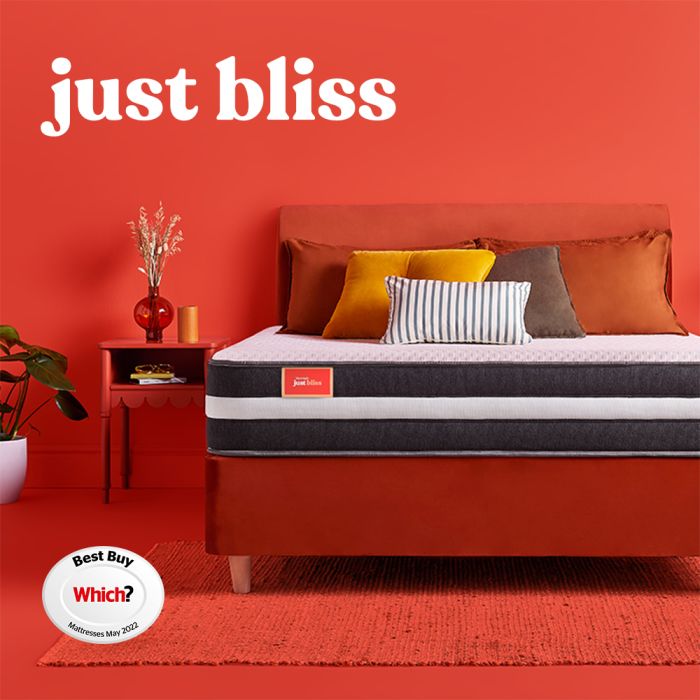 just bliss mattress in a bedroom