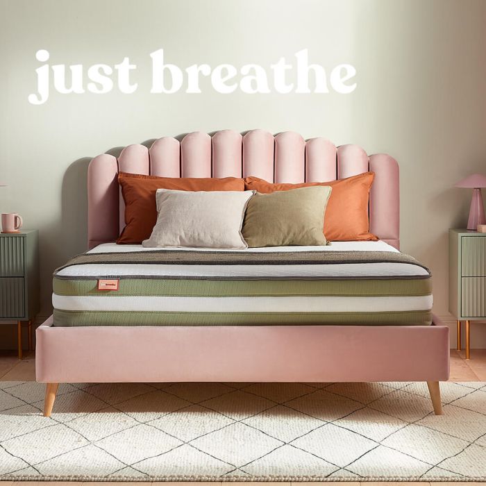 just breathe mattress in a bedroom
