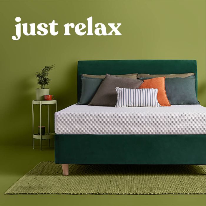 just relax mattress in a bedroom