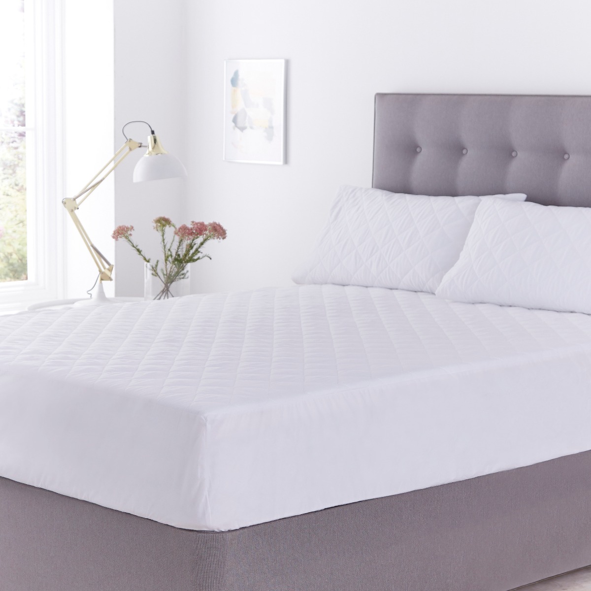 Super Soft Quilted Luxury Bed Mattress Protector Deep Fitted Sheet Cover-Single